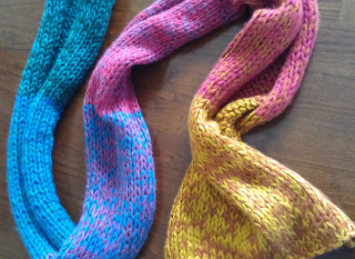 colorful knit scarf