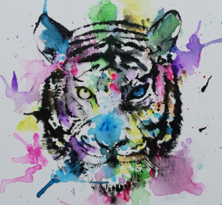 Colorful tiger painting - gift for my sister