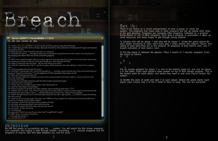 Instruction booklet excerpt for the Breach board game